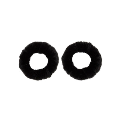 Mini Faux Mink Scrunchies in Black Onyx