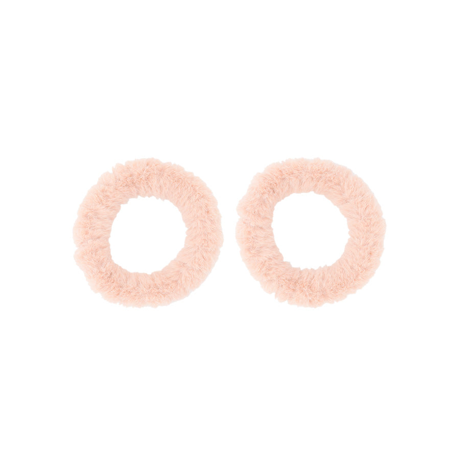 Mini Faux Mink Scrunchies in Pink Paw