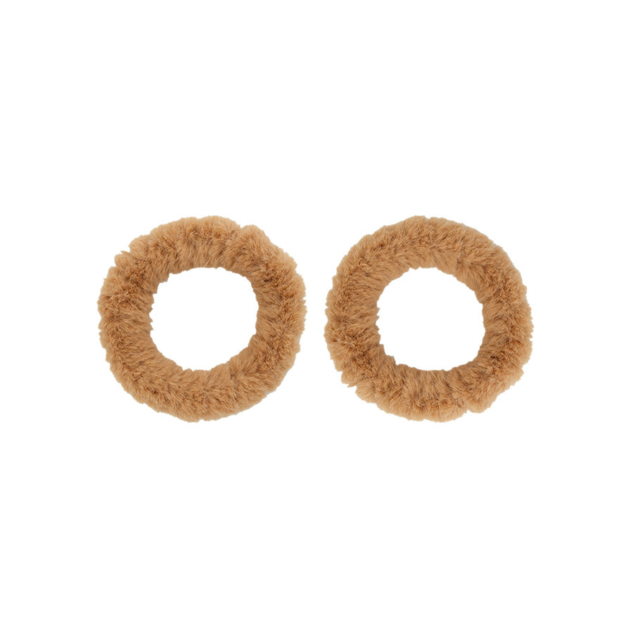 Mini Faux Mink Scrunchies in Toasted