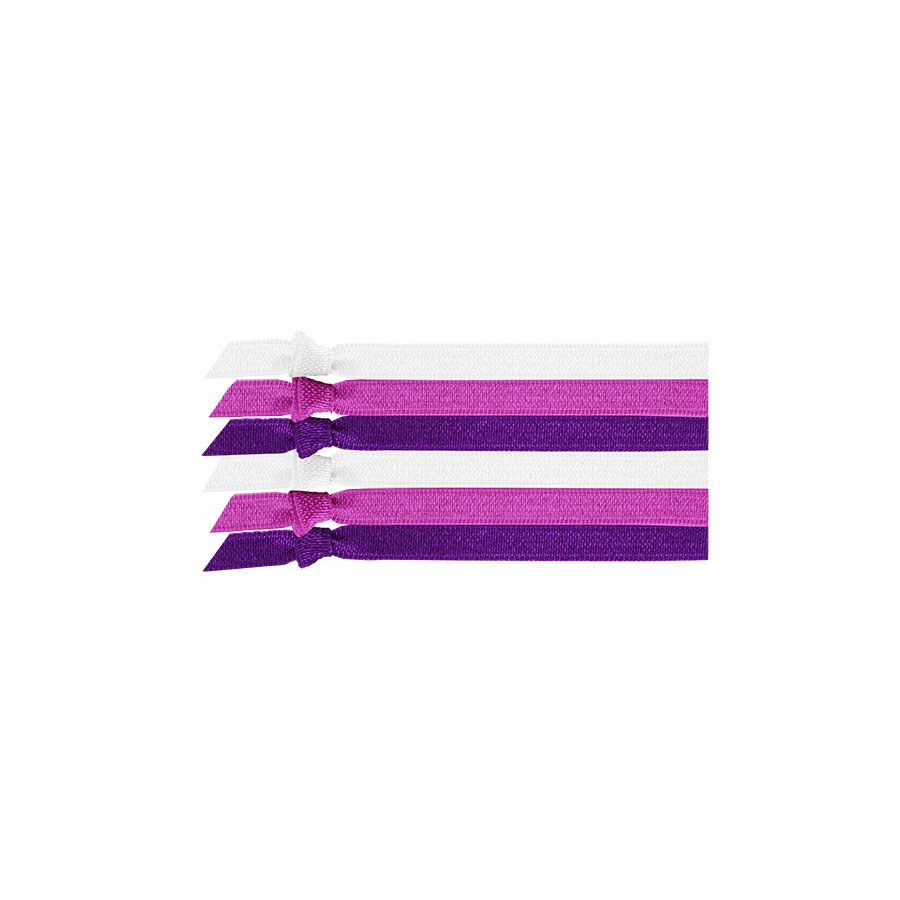 Purple Ombre Skinny Elastic Hair Ties 6-Pack